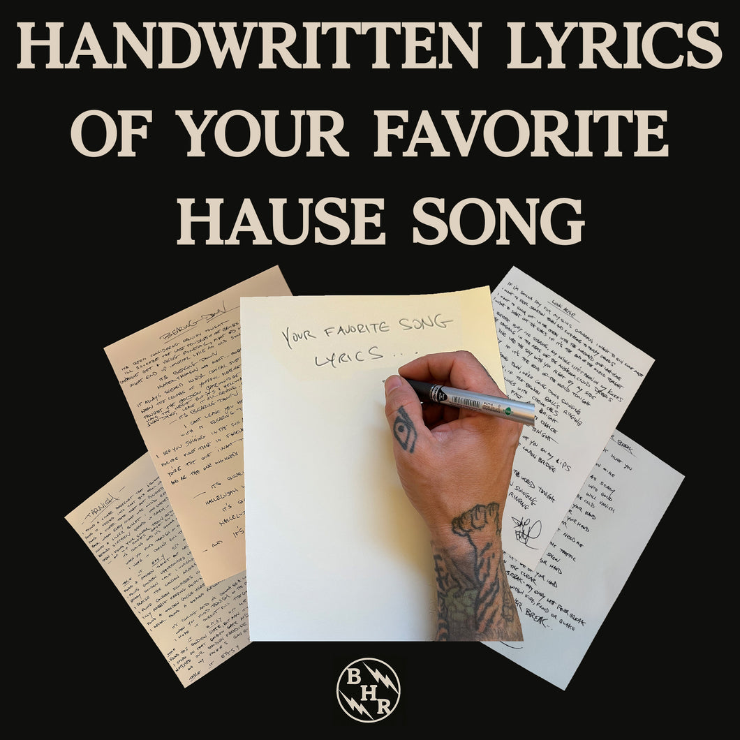 Handwritten Lyrics by Request