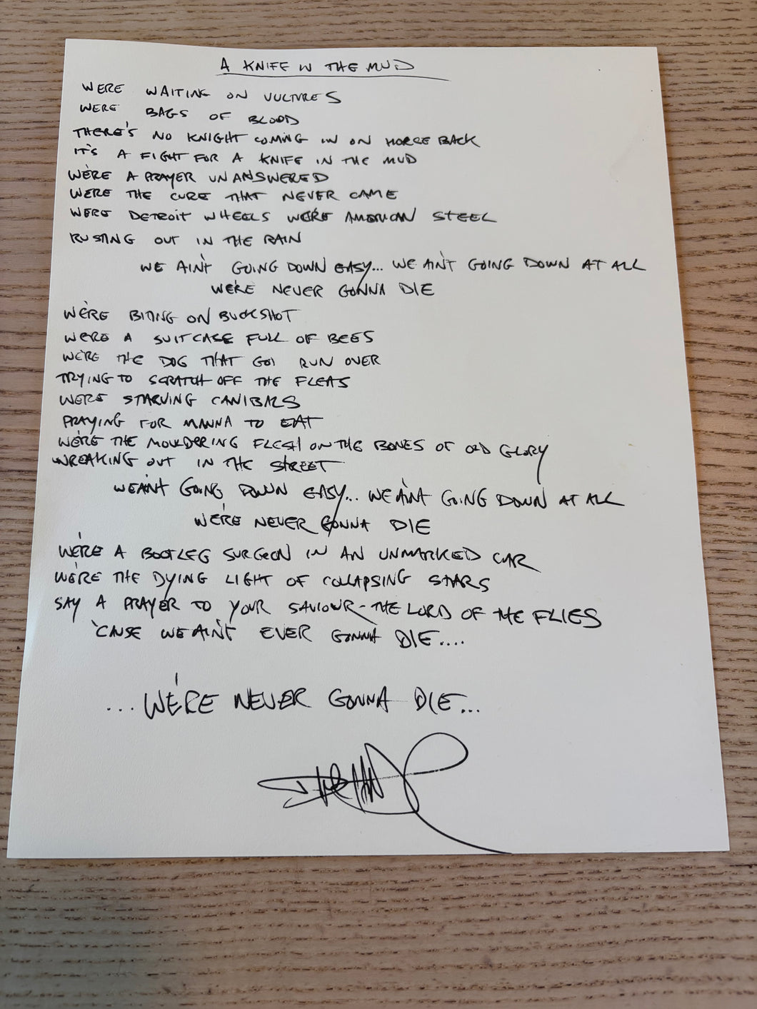 Handwritten Lyrics - 