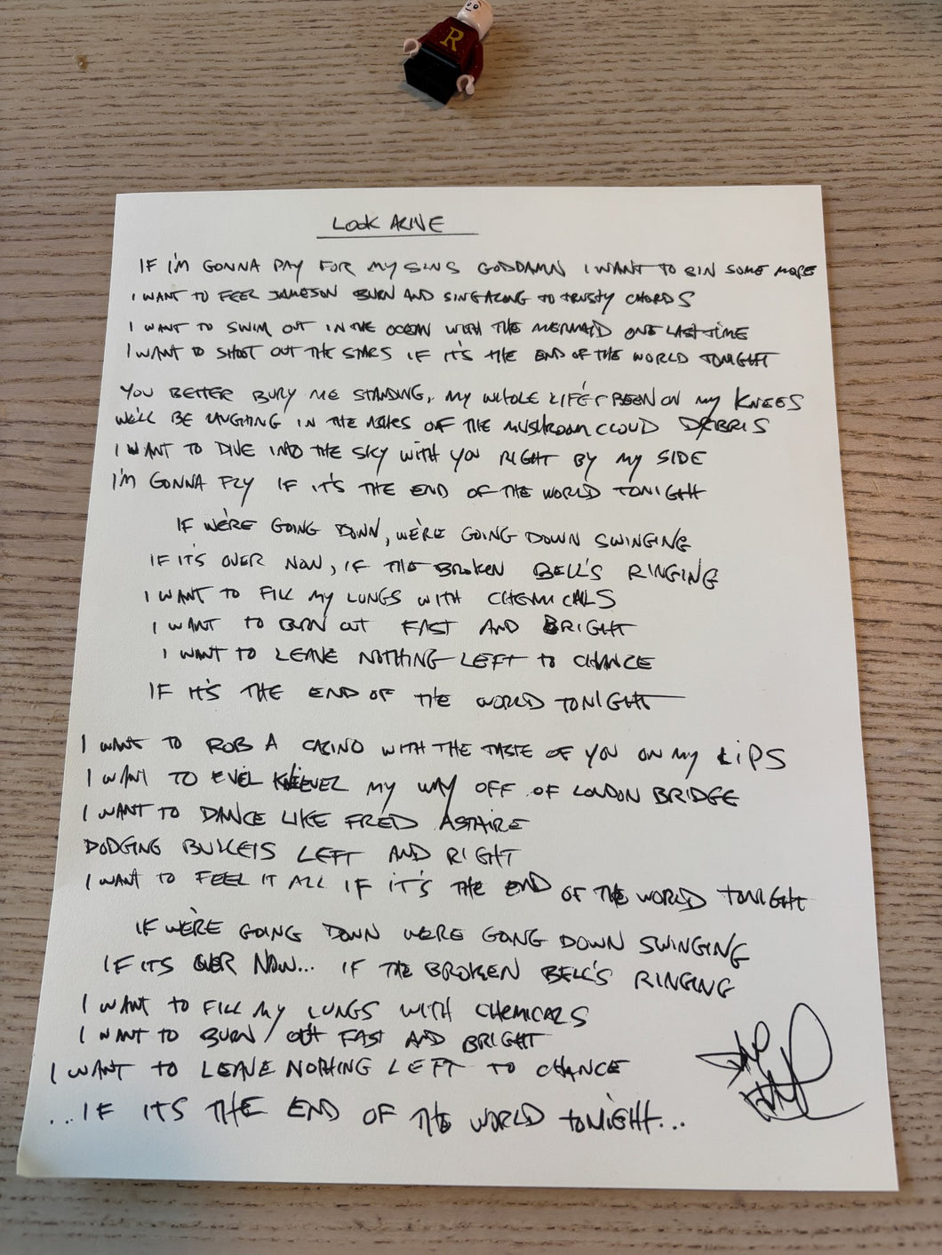 Handwritten Lyrics - 